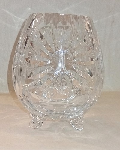 Footed crystal glass posy bowl - footed,