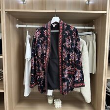 Monsoon Womens Diya Paisley Velvet Floral Kimono Jacket Size S Black Multi