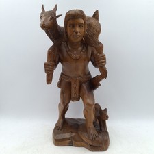Native American & Dog Wooden