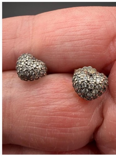 Pandora heart pave earrings - heart,