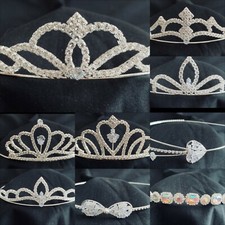 GIRLS LADIES TIARA DIAMANTE WEDDING HOLY COMMUNION HEADBANDS FLOWER GIRL BRIDE