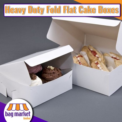 White cake boxes fold - white,