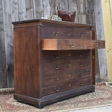 Antique Museum Collector's Cabinet Haberdashery Shop Display Oak Bank of Drawers