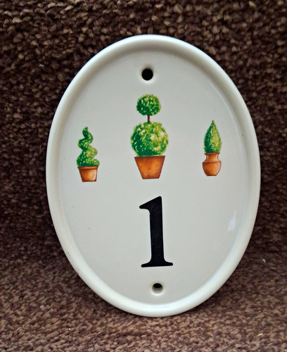 Oval ceramic house number - house, 1