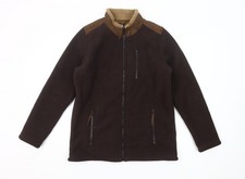 Cotton Traders Men’s Brown Fleece Jacket S Full Zip Winter Casual