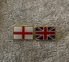 St George Cross Flag Pin Badge England & Union Jack brand new