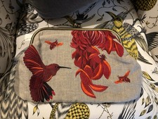 Jigsaw Embroidered Red Oversized Clutch Bag