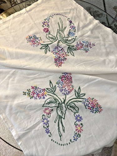 Vintage white rayon tablecloth - vintage,