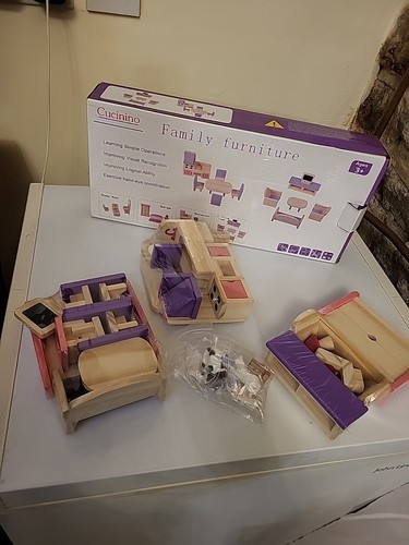 Wooden dolls house furniture - wooden,