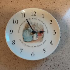 BEATRIX POTTER PETER RABBIT WALL CLOCK WEDGWOOD PLATE NURSERY 8” MADE IN ENGLAND