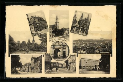 Postcard göppingen old - postcard, göppingen,