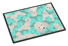 White Standard Poodle Doormat