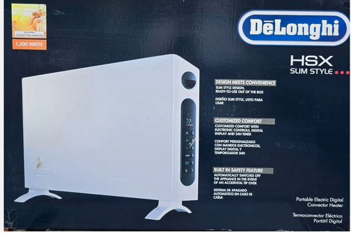 Delonghi 1500 watt white slim - white,