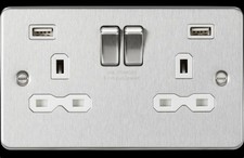 KNIGHTSBRIDGE 13A 2G SP Switched Socket with Dual USB A+A - Brushed Chrome (18)