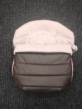 Spanish Rosy Fuentes Carseat Footmuff In Brown Leatherette And Baby Pink Fleece