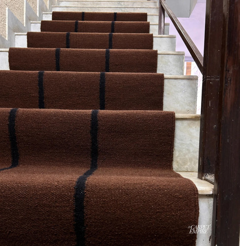 Wool stair runner rug - rug, brown