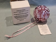 Amelia Art Glass Pink & White