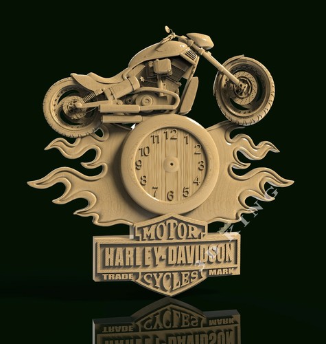 Stl models clock harley - stl, 3d