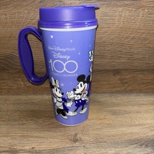 Walt Disney 100 Years of Wonder Travel Mug Whirley Purple Plastic Cup 16 oz