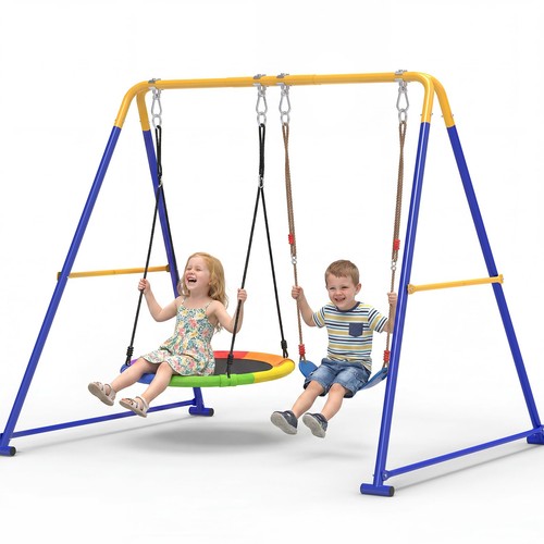 Swing set for backyard - 2-in-1,