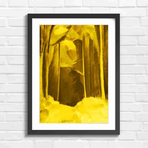 Green forest tree trunks - green,