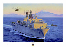HMS ALBION  with Mount Fuji