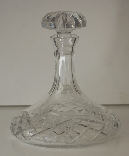 Heavy cut glass ships - ships, decanter