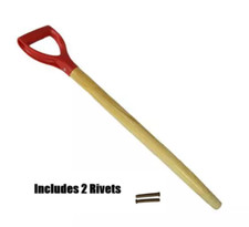 D HANDLE REPLACEMENT POLY TOP WOOD SHAFT GARDEN SHOVEL FORK SPADE  INC 2 RIVETS