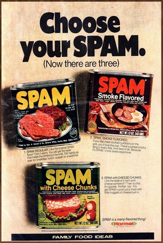 Spam advertisement retro style - advertisement,