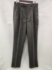 Tailor's Bench Pants Mens 33 Olive Green Dress Slacks Pleated Unhemmed