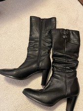 Ladies Long Leg Leather Hush Puppy Boots Size 5