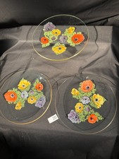 Chance Glass Anemone Pattern. 6 small plates- vintage