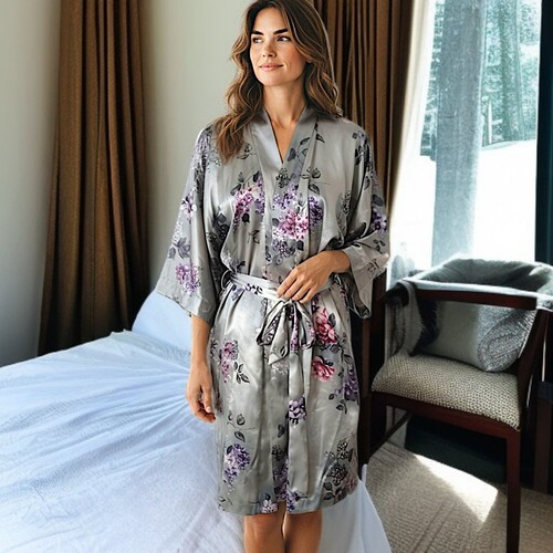 Vtg 90s satin kimono robe - 90s,