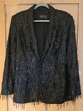 M&S Black  Sequin Blazer Size 18