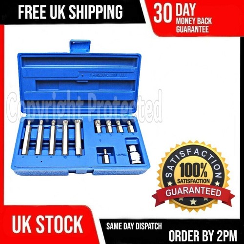 11pc spline socket set long - spline,