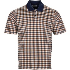 Aquascutum Club Check Pique Polo Shirt Navy