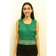 Women Green & Gold Floral