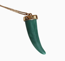 Jade-Effect Green HORN Pendant