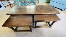 Vintage Dark Oak Nest Of Tables - Beautiful, Versatile and a Lovely Patina.