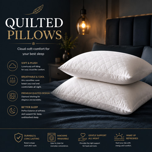Quilted bounce back pillows - quilted,