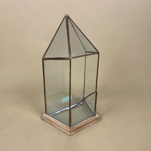 Vintage clear glass terrarium - clear,