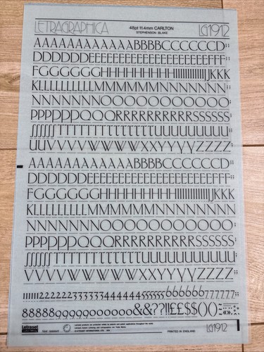 Letraset rub dry transfer - rub,