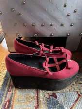 DEMONIA KERA-08 4.5" Platform Women's Gothic Punk Red Mary Janes Shoe Size 6