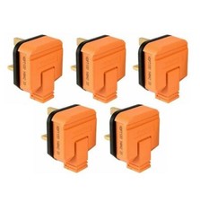13 Amp Plug Tops Orange Permaplug Rubber Electrical 13A -  1 5 10 20 50 100