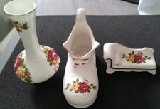 cottage rose bone china X3