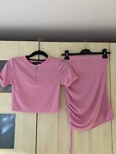 Pretty little thing Pink Stretch Ribbed Two Piece Size 10