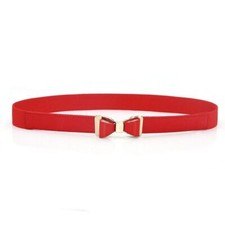 Women Girls Bow Belt Stretch