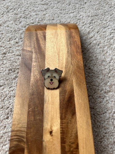 Schnauzer dog face resin pin - schnauzer,