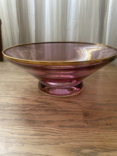 Cranberry studio glass bowl - cranberry,