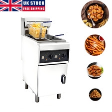 28L Commercial Free-Standing Electric Fryer Two Basket Twin Tank for Restaurant